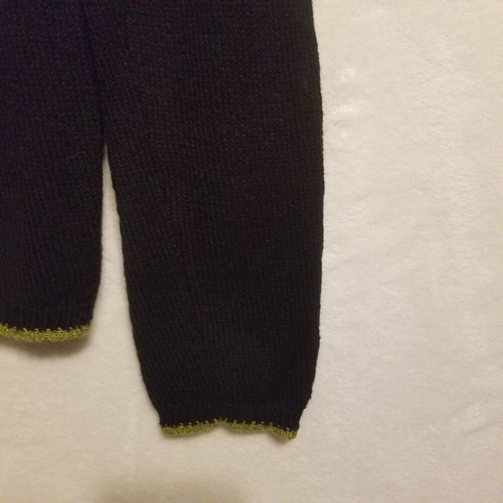 Talbots S Sweater Black Green Cotton Blend Holiday Christmas Tree Vintage - Picture 10 of 10